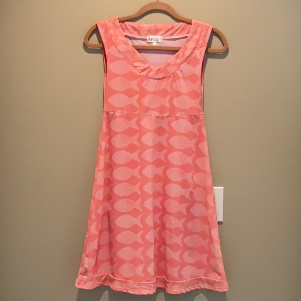 Pink Fish Pattern Sleeveless Dress